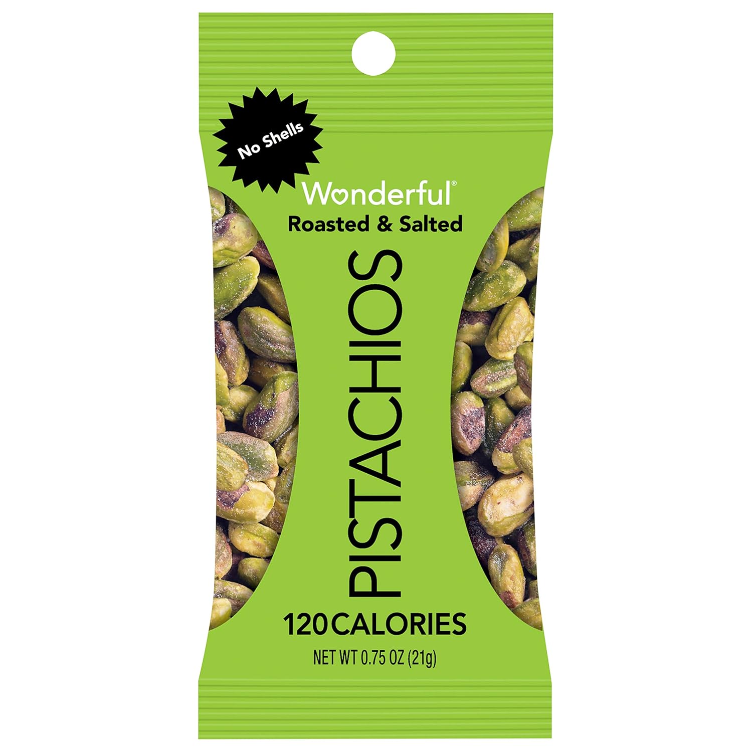 Wonderful Pistachios No Shells Roasted and Salted Nuts, 0.75 Ounce (Pack of 9) : Grocery & Gourmet Food
