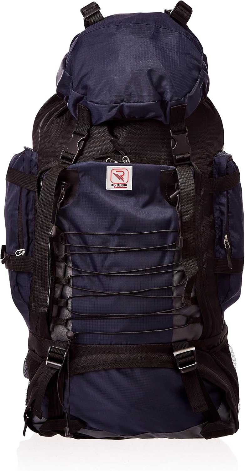 Re-flection 90 Litre Lightweight Mountaineering Bag, Foldable Hiking Rucksack, Breathable Outdoor Sport Trekking, Climbing and Camping Backpack, Navy Re-flection 90 Litre Lightweight Mountaineering Bag, Foldable Hiking Rucksack, Breathable Outdoor Sport Trekking, Climbing and Camping Backpack, Navy