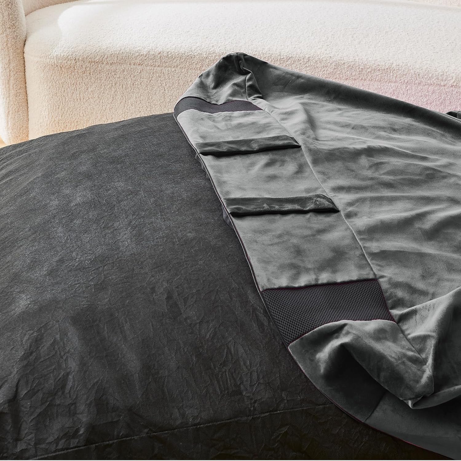 JOYWOO Crash Pad Cover, Soft Washable Cover, Dark Gray, 4 x 4 Ft, Not Include Crash Pad