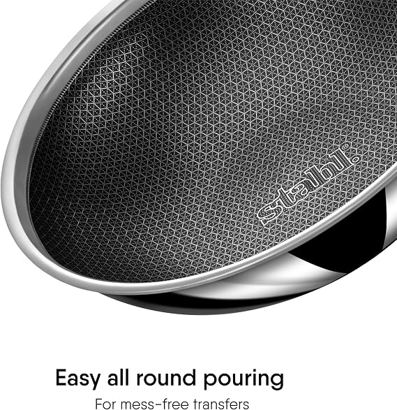 Stahl Triply Stainless Steel Artisan Hybrid Tasla with Lid, 6660, 20cm, 1-Piece, Silver