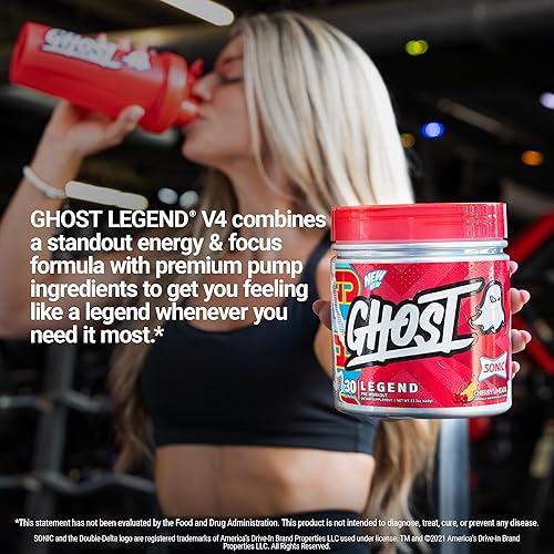 Miniatura 5 de GHOST Legend - Polvo de preentrenamiento, Sonic Cherry Limeade - 30 porciones - Pre-entrenamiento para hombres y mujeres con colina, L-citrulina y