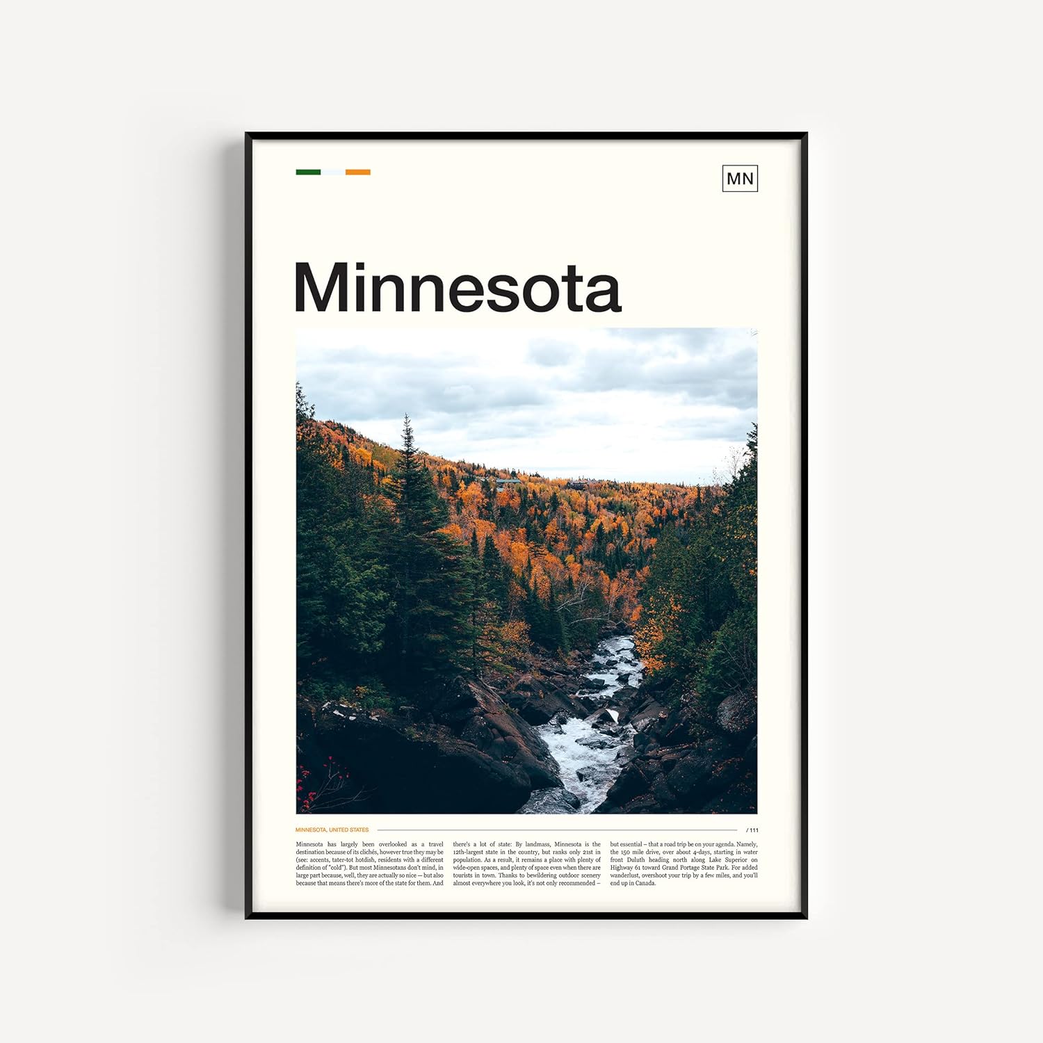 Minnesota Print, Minnesota Décor, Minnesota Wall Art, Minnesota Poster, Minnesota
