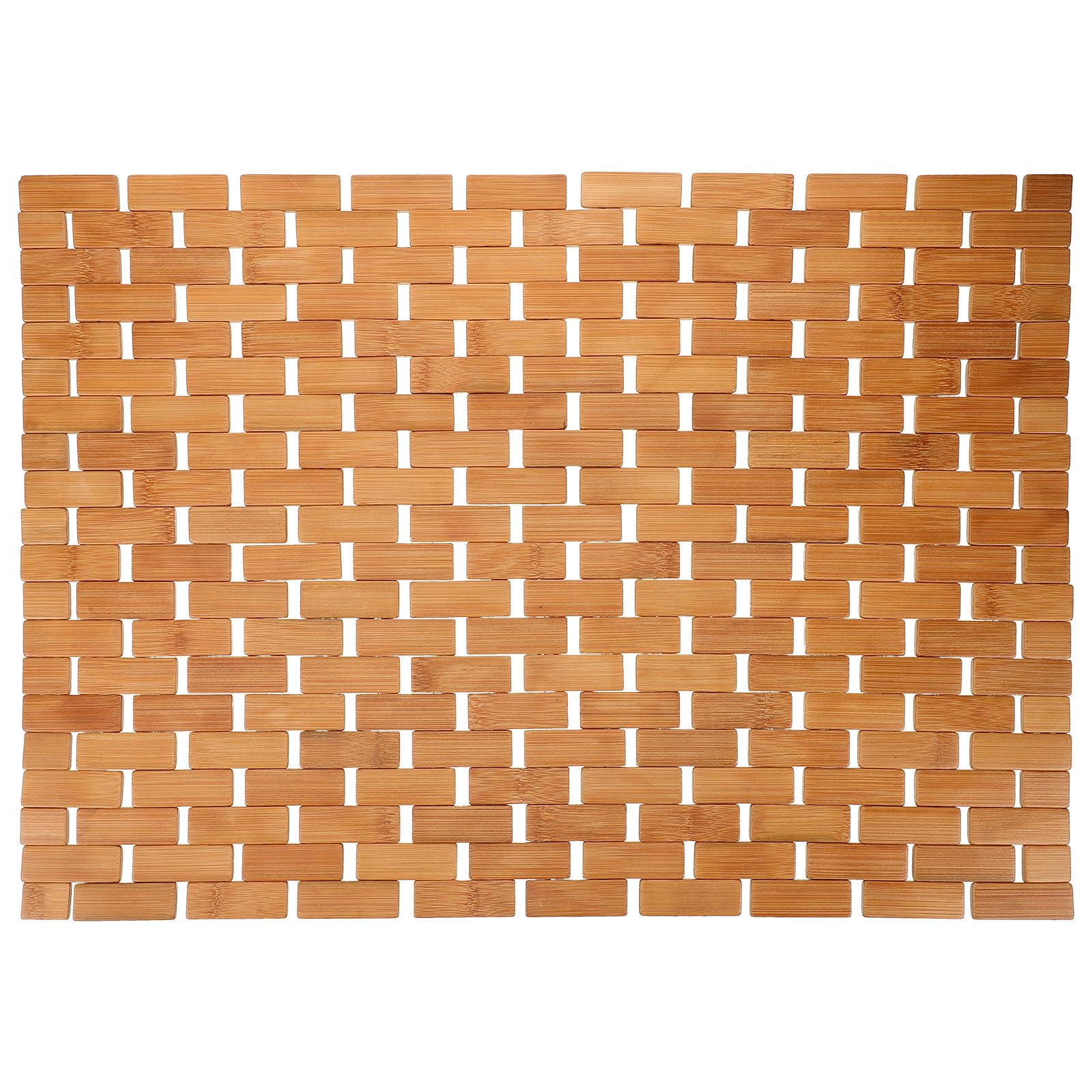 Alfombrilla de Bambú Antideslizante para Bañera y Ducha Color Caqui