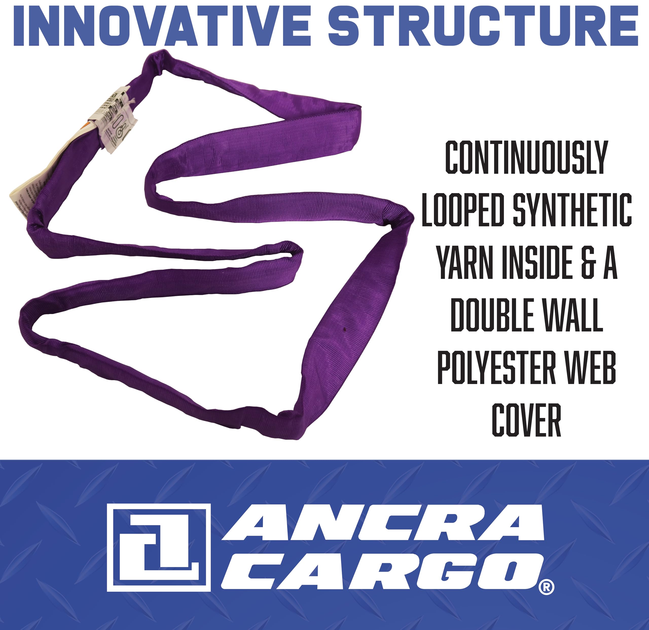 Ancra Cargo Lifting Sling - Purple 1" x 12' -4