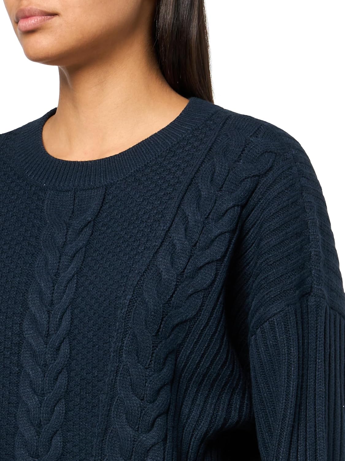 Tommy Hilfiger Womens Solid Cable Crewneck Bobbi Pullover Sweater - Image 6