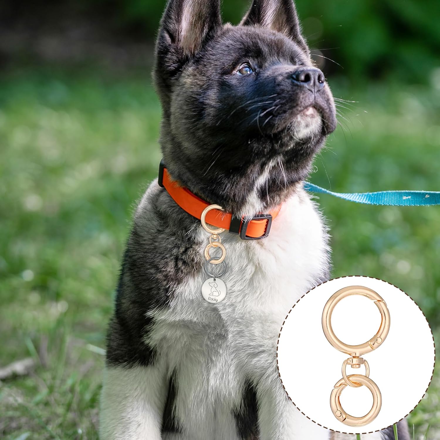 16PCS Carabiner Clips Keychain Rings, Gold Round Carabiner Clips Small Spring O Ring Multi-Function Carabiners Key Rings for Chains Extender, Pet Tag Clip, Keychains Lanyard, Bags, DIY Handicrafts - Image 4