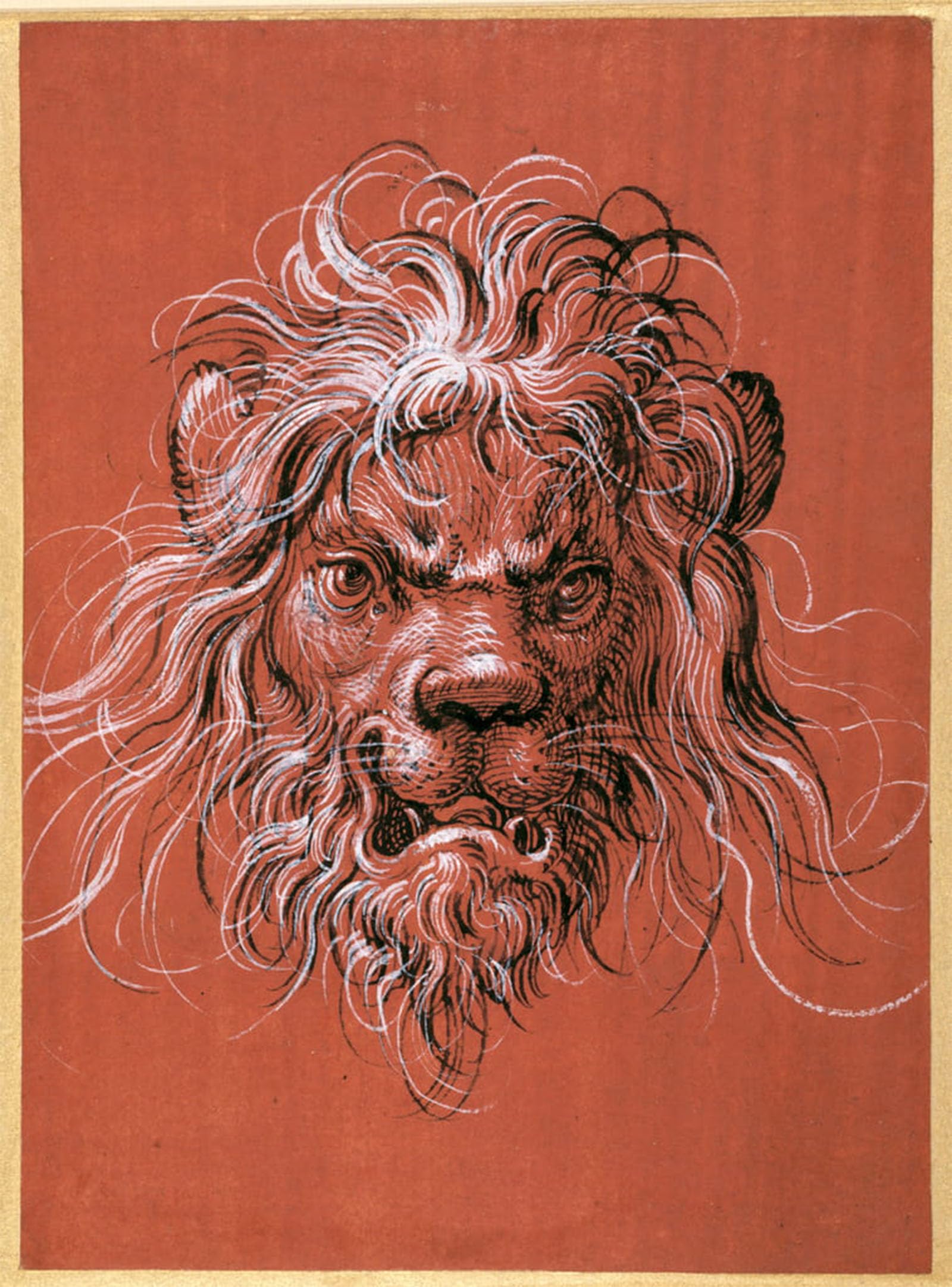 ARTXLXXBN Famous Prints Artwork Pictures Poster Painting Art Lion's Head by Jost Amman Artwork Landscape Pictures for Home Decor 60x90cm