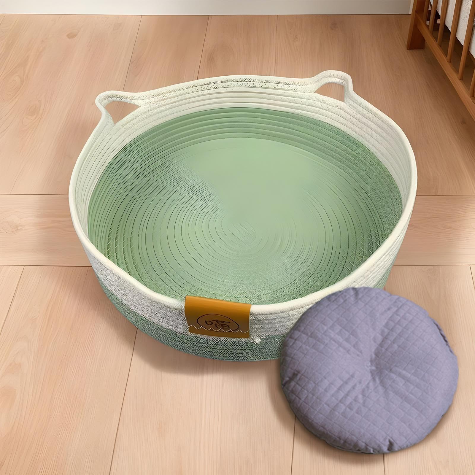 Panier Rond pour Chat Nid Tissé en Corde De Coton | Lit Et Panier Adorable Pour Chaton Et Chat Pour Chaton Lapin Petit Chien Jouet Stockage De Snack Intérieur Chambre Salon