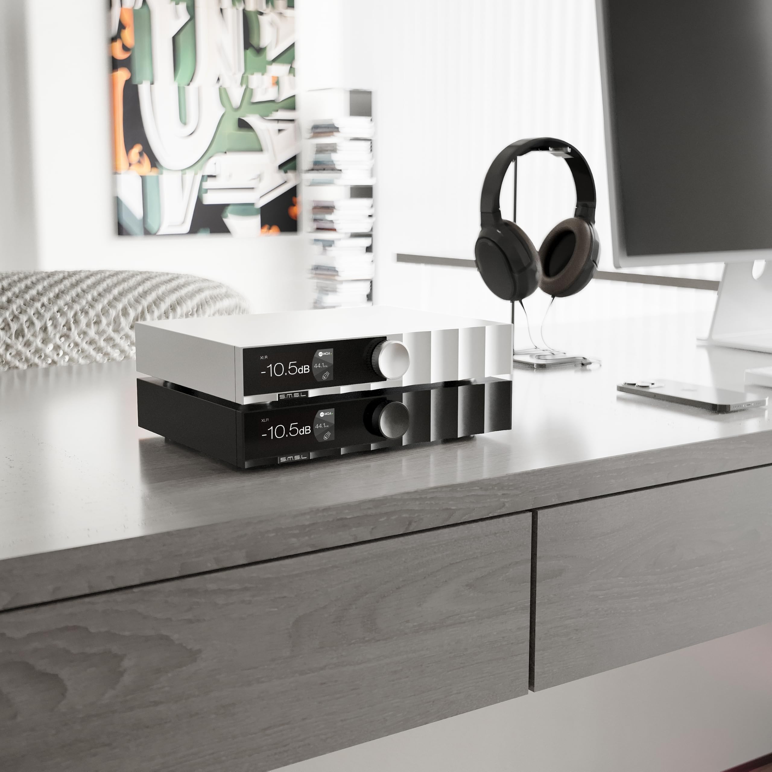 SMSL D400 MK2 Hi-Res DAC, dekoder MQA DSD512 XLR RCA przetwornik audio Hi-Res DAC z chipem AK4499EX, dekodowaniem MQA, DSD512, LDAC, Bluetooth, XLR i RCA do komputera stacjonarnego Hi-Fi Audio