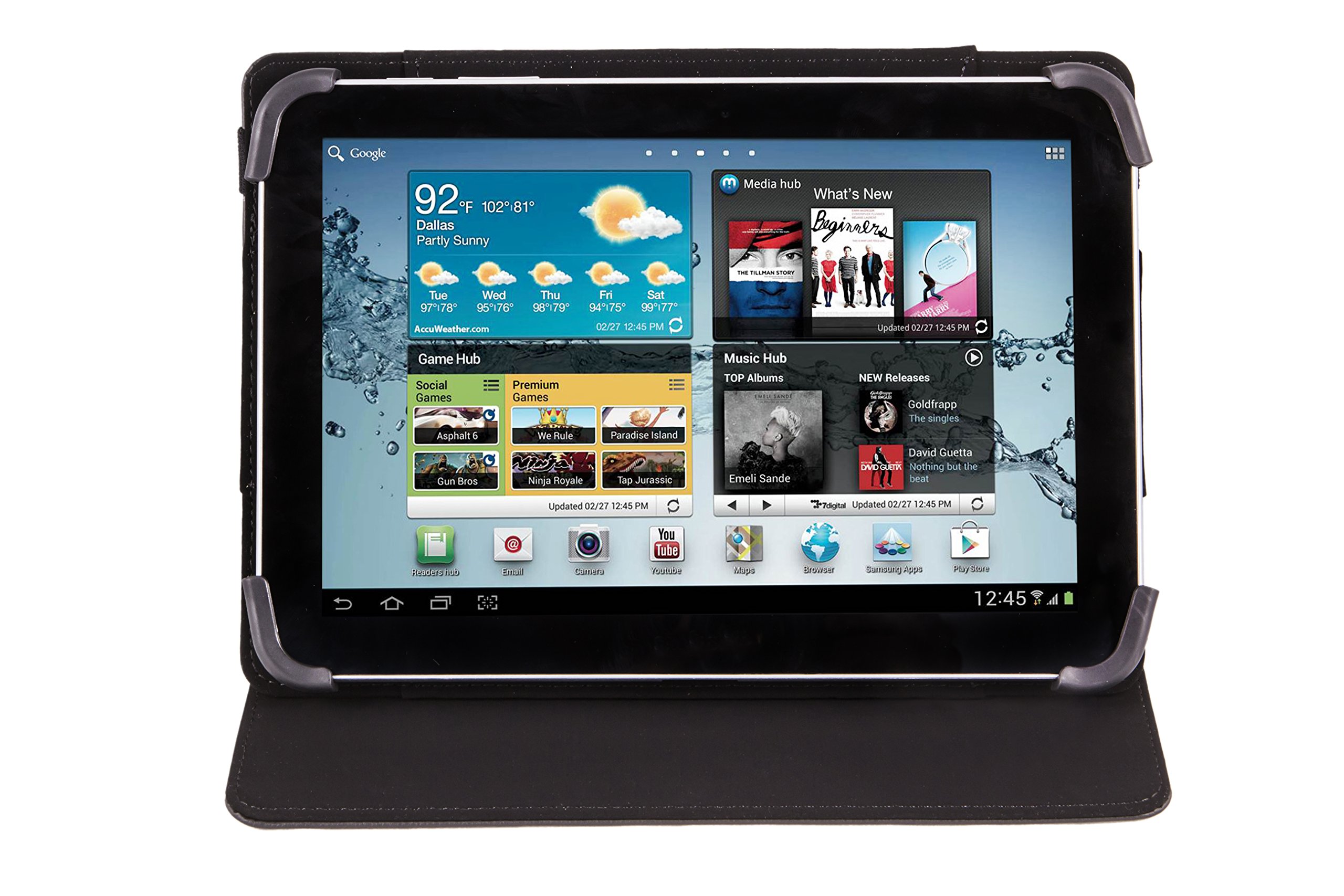 Silver HT - Universal Basic Case for 9 to 11 inch Tablets, Case with Stand Function, Black