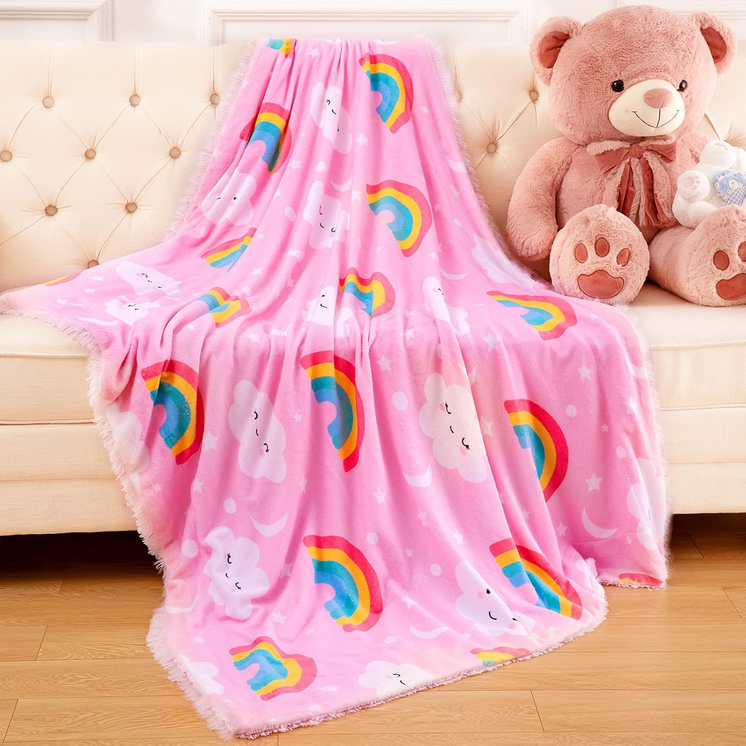 BRIDGE Faux Fur Throw Blanket for Kids, Super Kuwait Ubuy