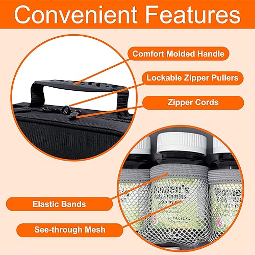 Miniatura 3 de StarPlus2 Select Large Pill Bottle Organizer with Pill Cutter, Medicine Bag, Case, Carrier for Medications, Vitamins, and Medical Supplies with