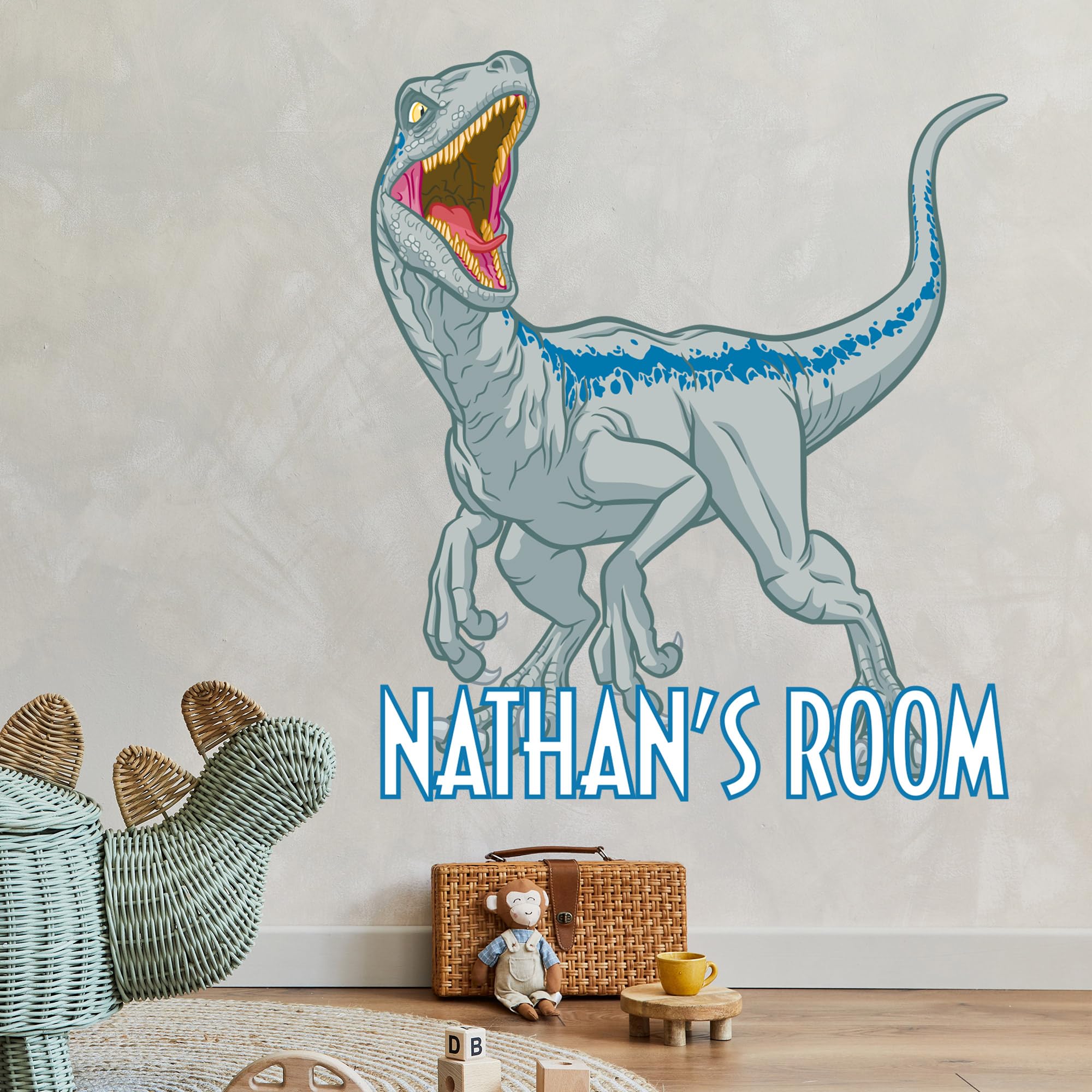 Beautiful Game Jurassic World : Fallen Kingdom Velociraptor Dinosaur Personalised Wall Mural Vinyl Art Decal Sticker (90cm)