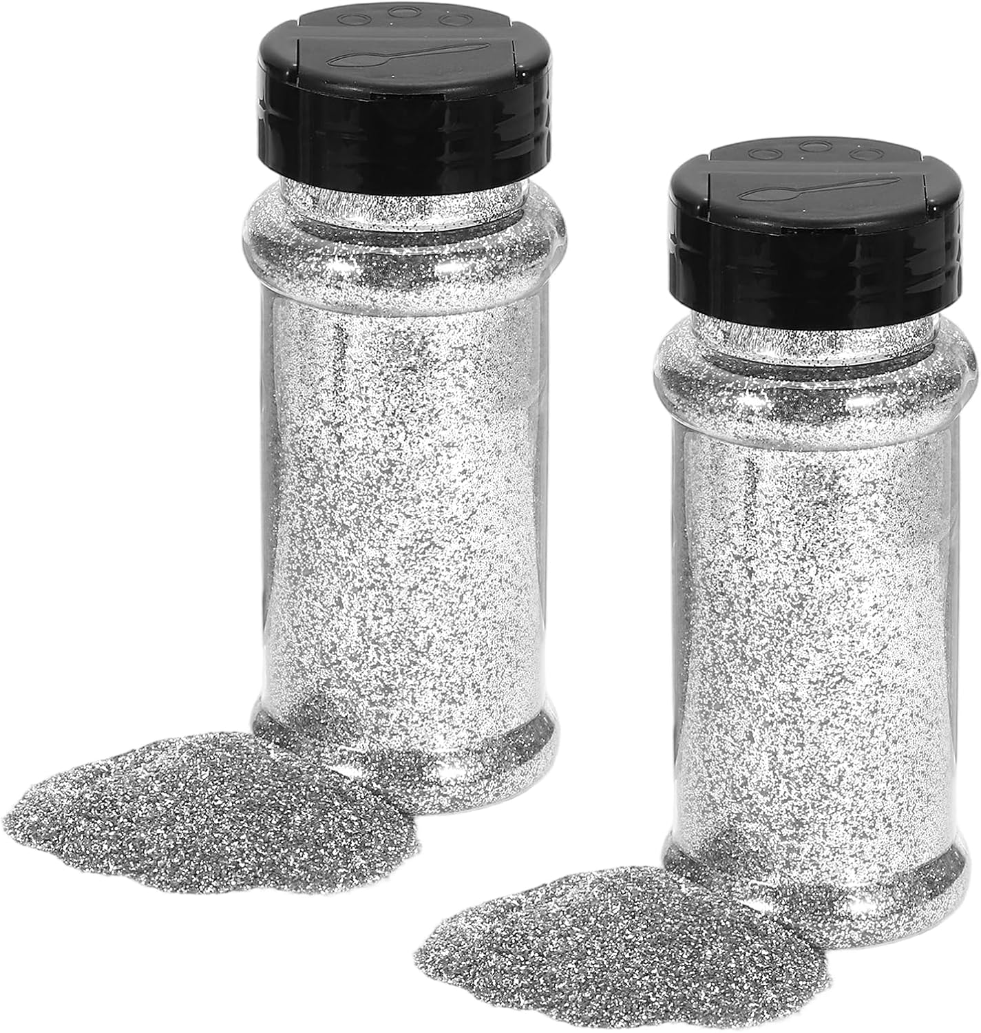 PATIKIL 2Pcs Holographic Ultra Fine Glitter 70g/100ml Silver