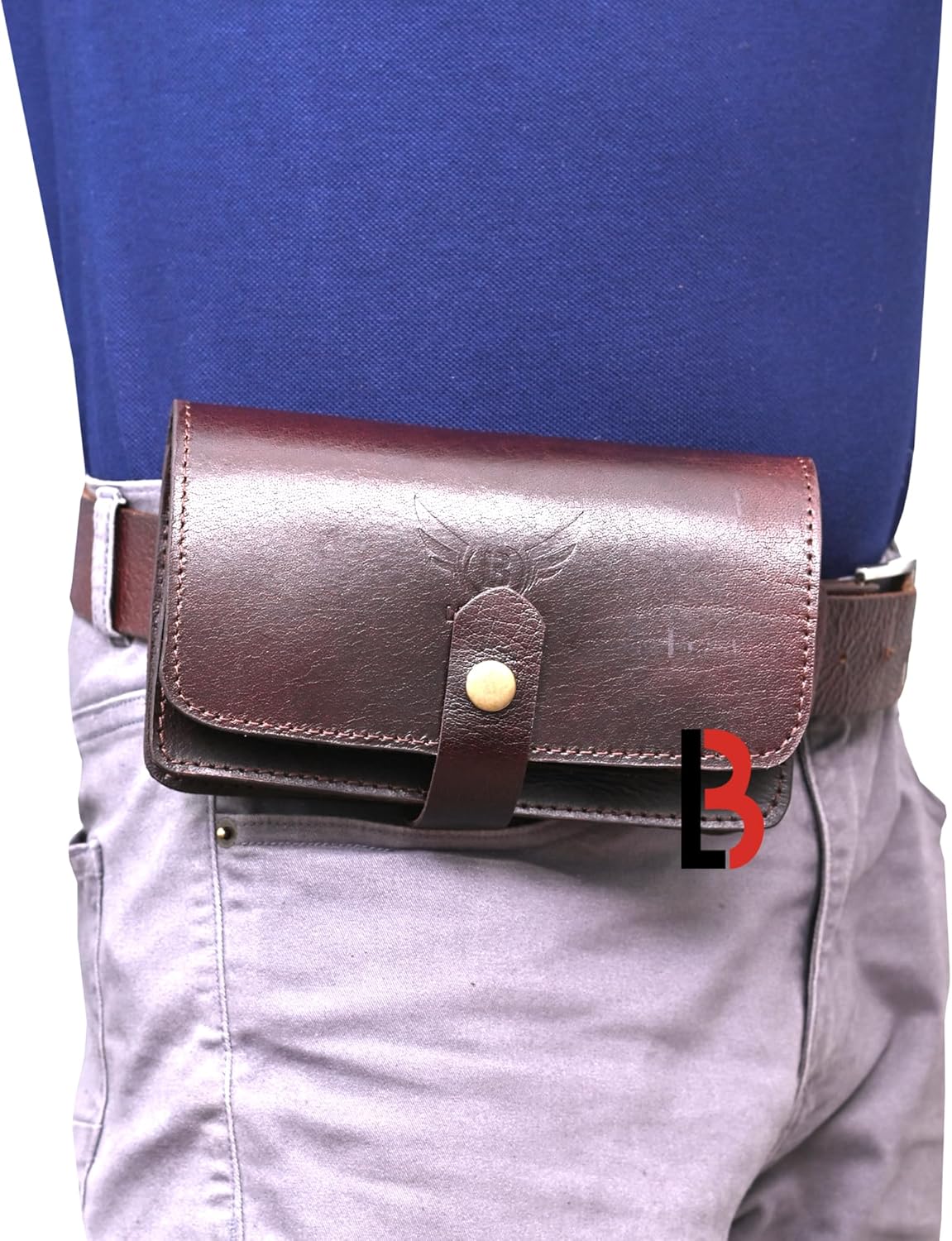 Cowhide Leather Hunting Rifle Cartridge Round Ammo Holder Pouch Wallet with Belt Loop