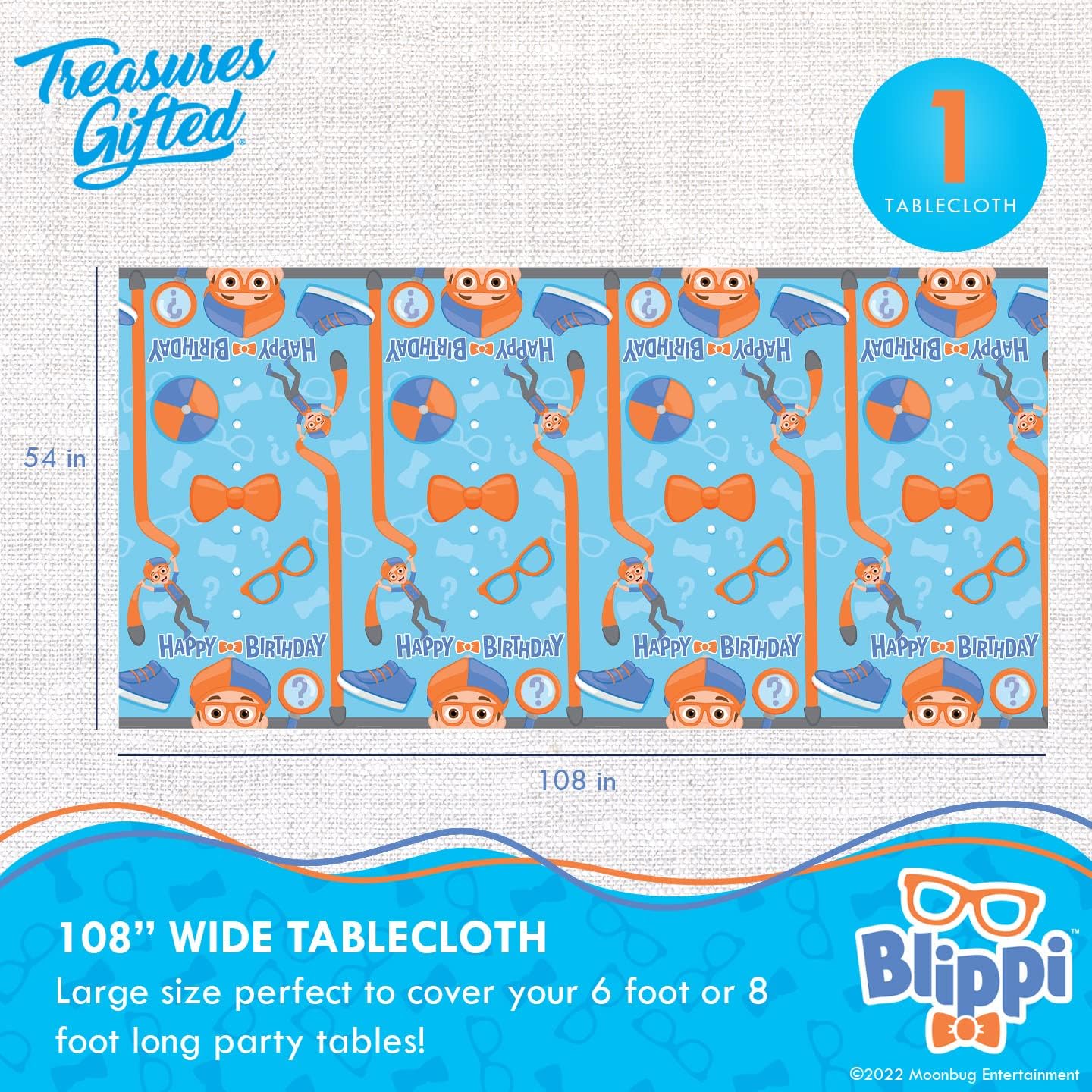 Treasures Gifted Officially Licensed Blippi Birthday Party Supplies - Serves 16 Guests - Complete Set Party Supplies - Blippi Birthday Decorations, Plates, Banner & More