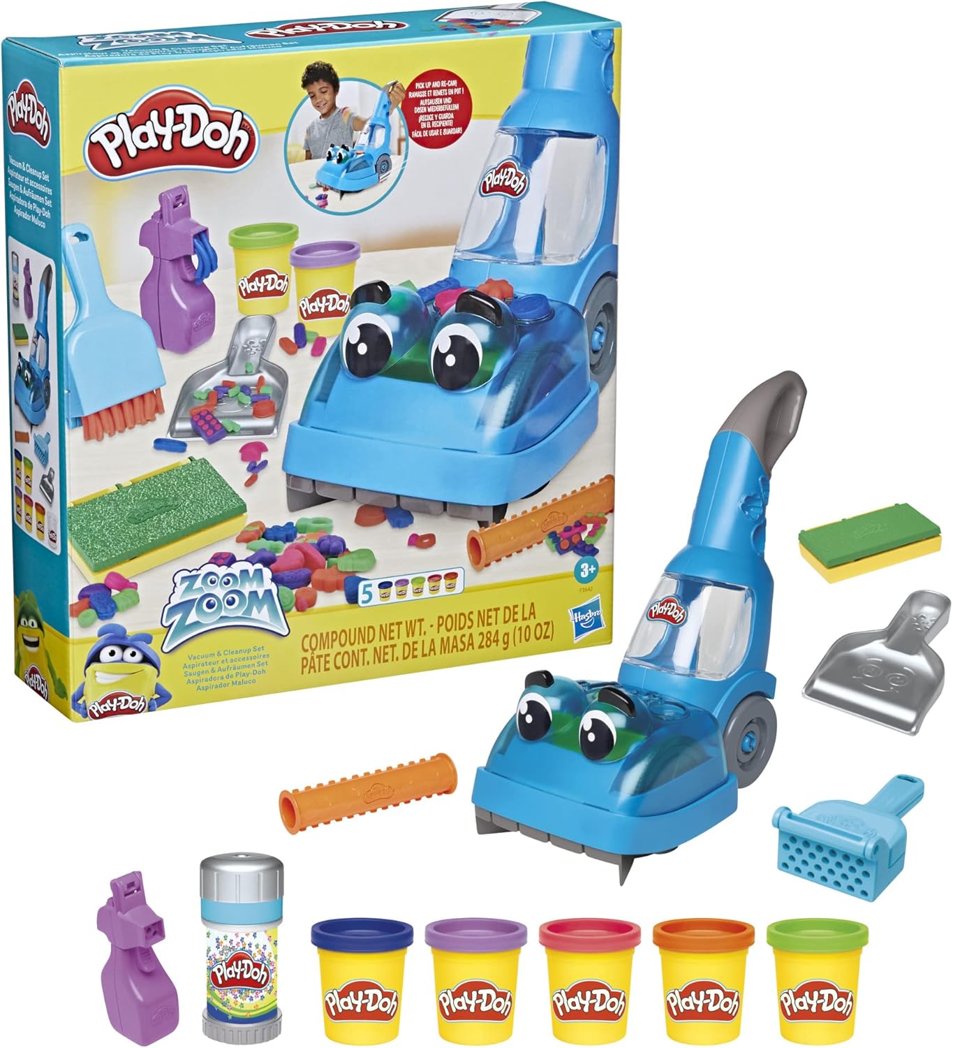 Juego Aspiradora Zoom Zoom de Play-Doh con 5 botes de plastilina por 10,99€ ¡¡61% de descuento!!