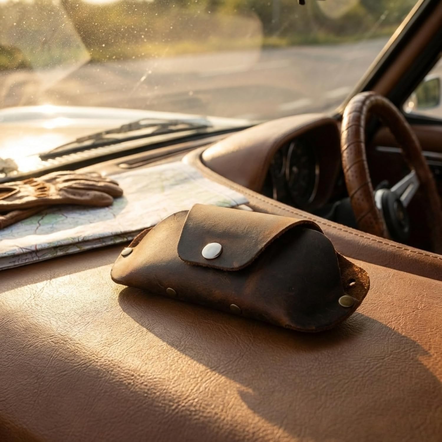 Toprank Leather Eyeglass Case - Handmade Slim Sunglasses Holder, Genuine and Universal Fit for Men and Women - Image 4