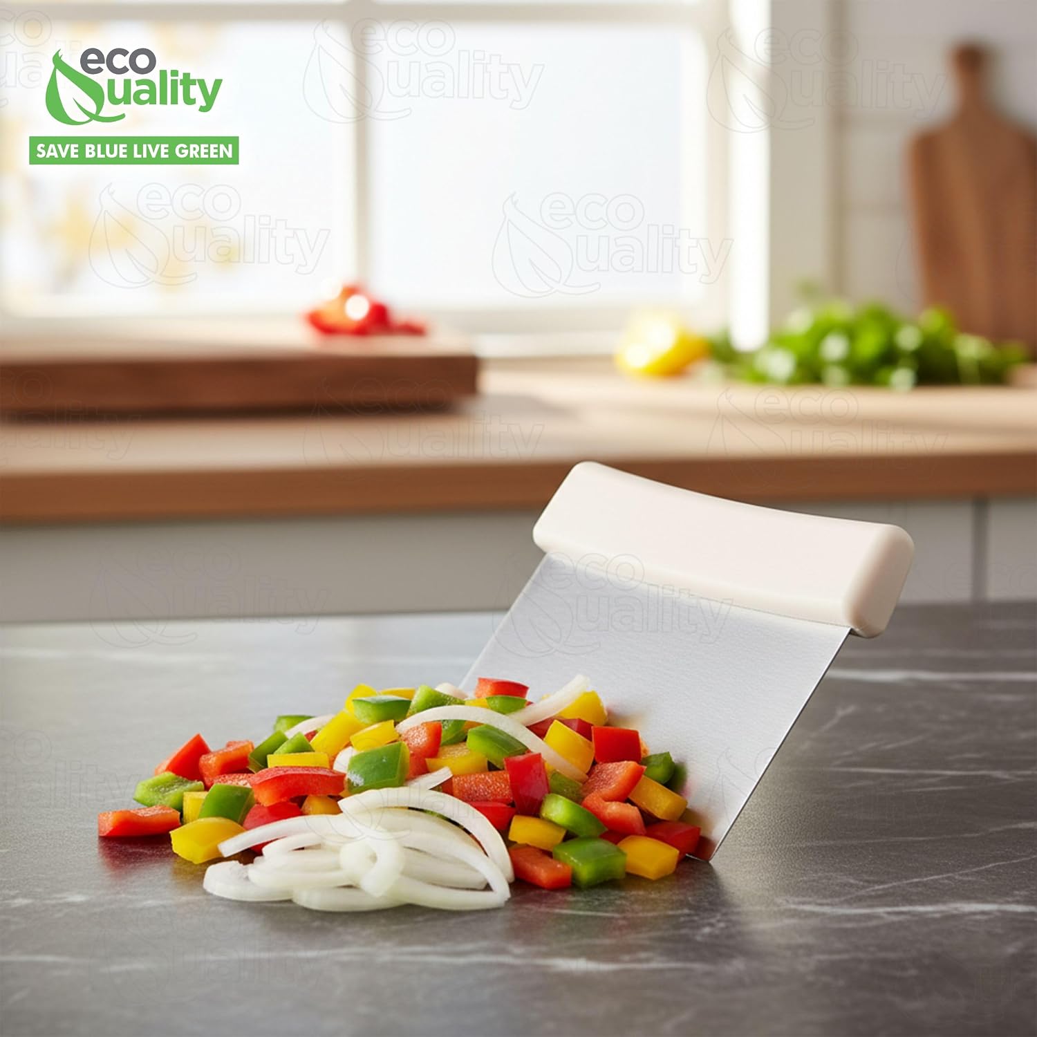 [6 PACK] Stainless Steel Dough Scraper with Plastic Handle - Dough Chopper, Heavy Duty Multi Purpose - Perfect for Nuts, Herbs, Pastry, Pizza Dough, Baking and More!