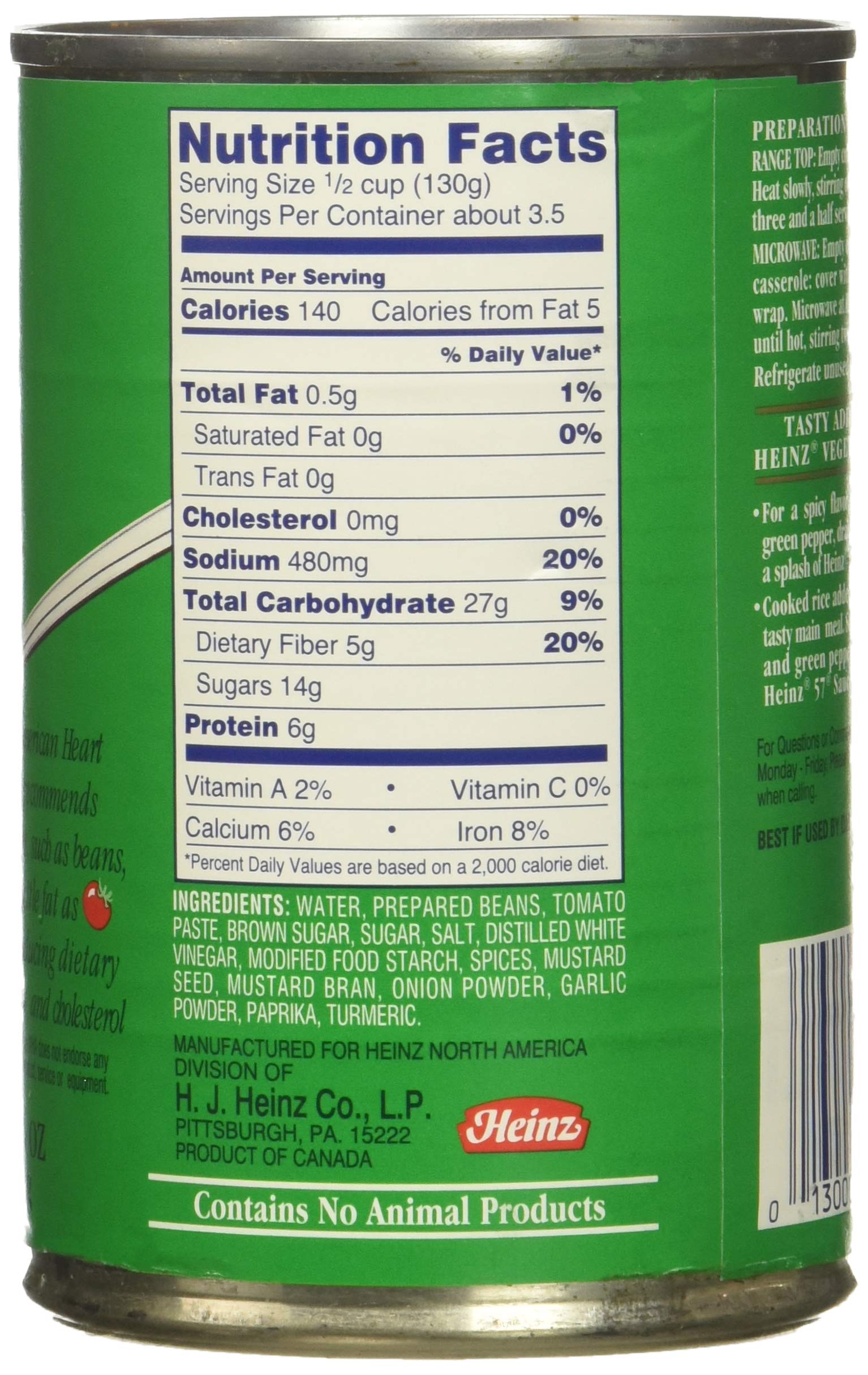 Heinz Baked Beans Nutrition
