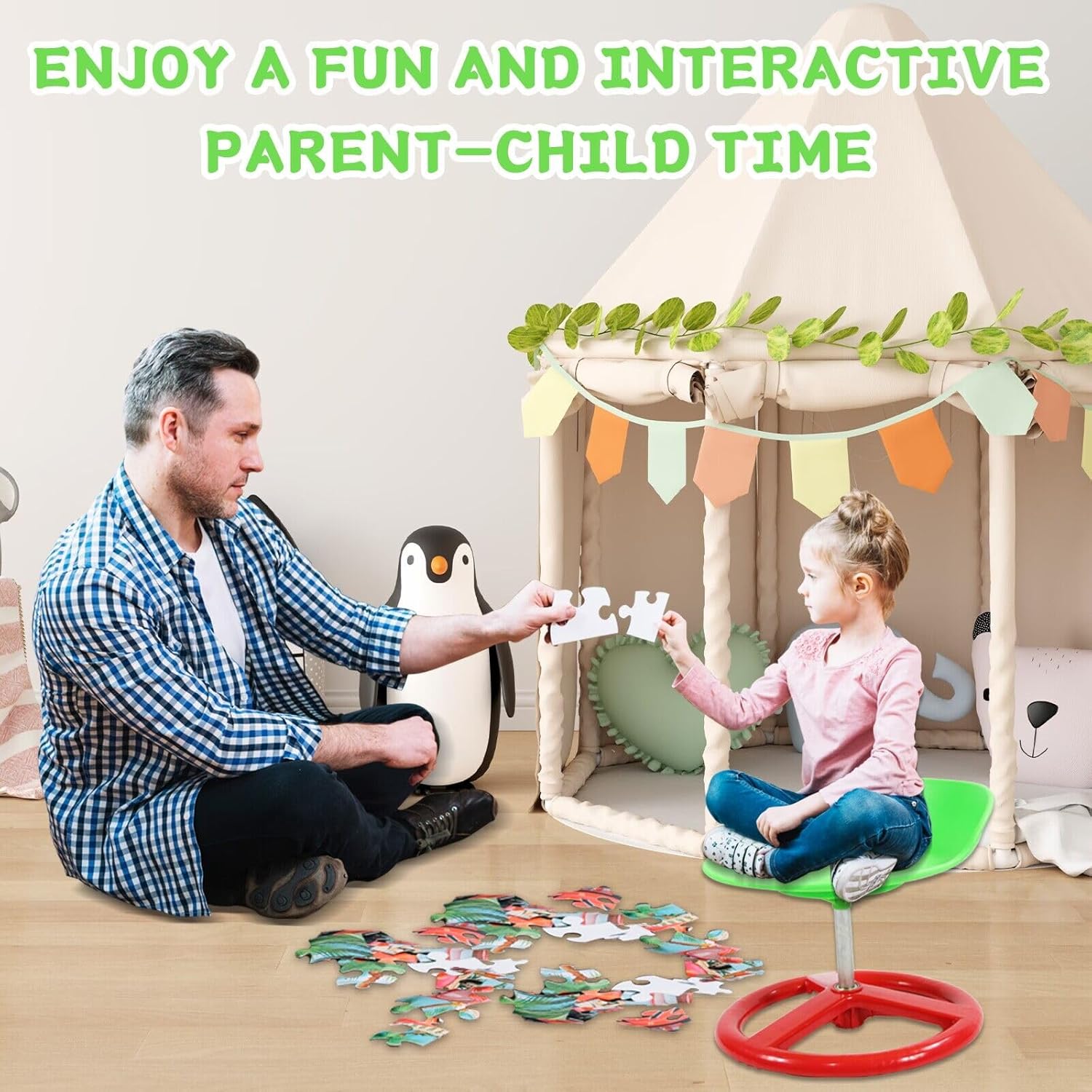 Chairs Kids Wobble Stool， Sensory Swivel Chair for Kids,360 Degree Rotation，Exercise Children's Coordination,Sensory Spinning Chair for Autistic Children (AB010007-1)