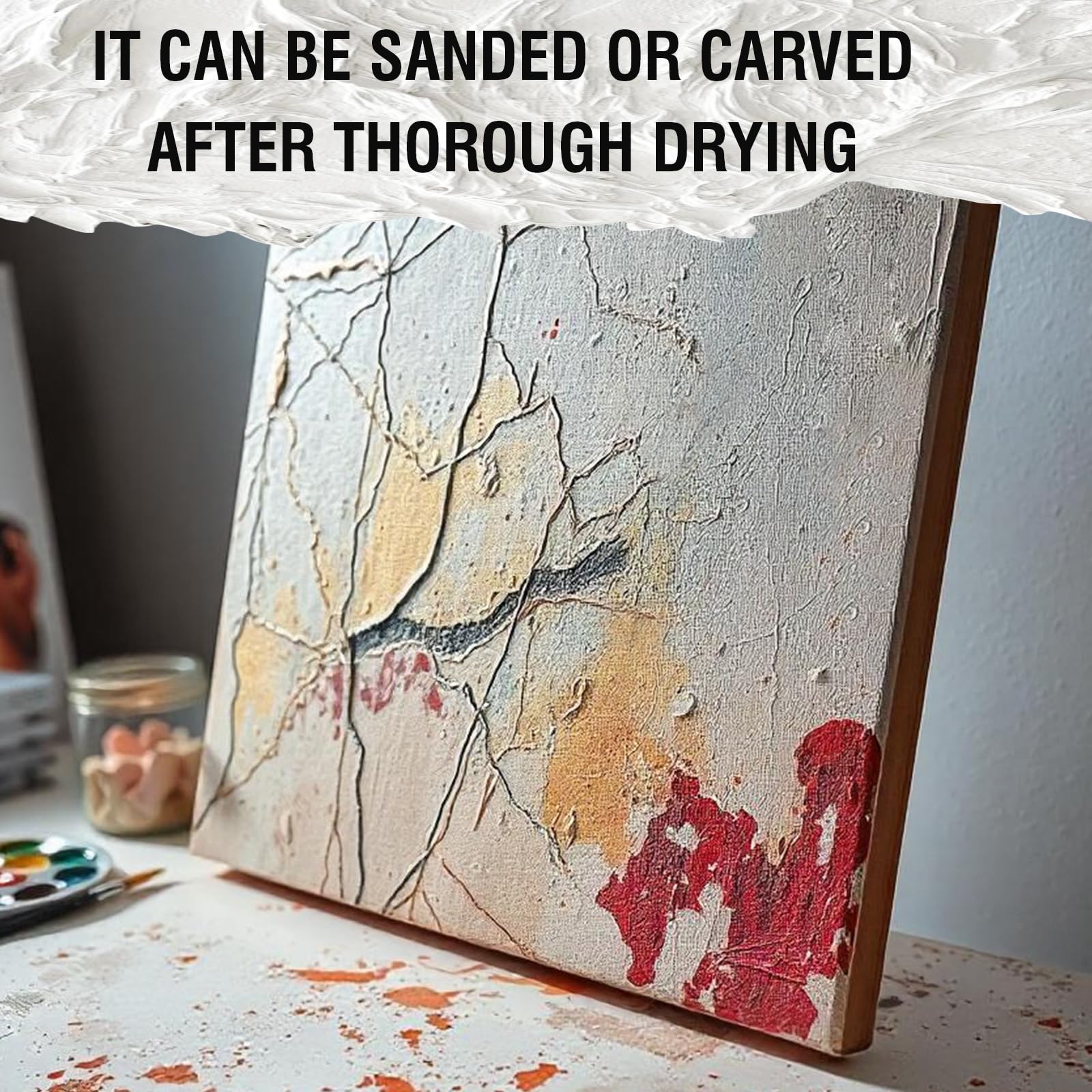 Falling in Art Modeling Paste for Acrylic Painting, 16.9Oz Acrylic Textured Paste, Lightweight Moddeling Paste for Textured Art - Image 7