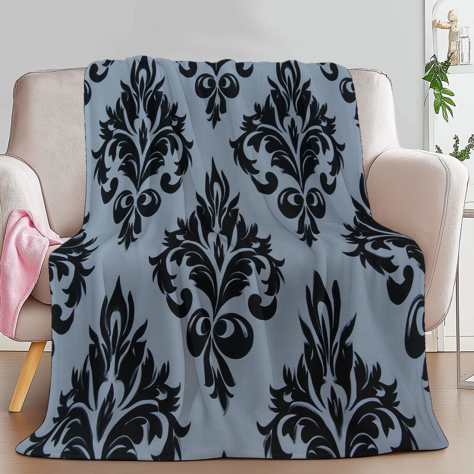 Genérico Manta de Franela de Forro Polar para Niños y Adultos 220 x 240 cm, Mantas para Sofa Estampado Encantador Elegante Encantador - Manta Gris Claro Suave Cálida Transpirable Ligera