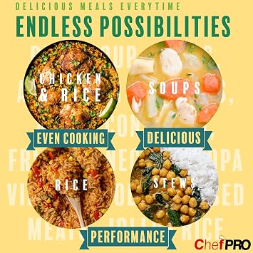 ALUMINUM CALDERO STOCK POT by Chef PRO, Superior Cooking Performance for Even Heat Distribution, Perfect For Serving Large & Small Groups, Riveted Handles, Commercial Grade (13.3 Quart)
