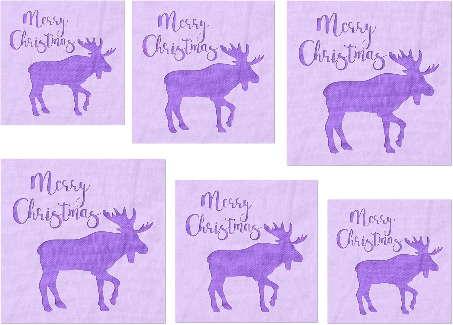 Stencil Stop Merry Christmas with Elk Stencil - Reusable for DIY Projects, Painting, Drawing, Crafts - 14 Mil Mylar Plastic (9 x 9 inches)