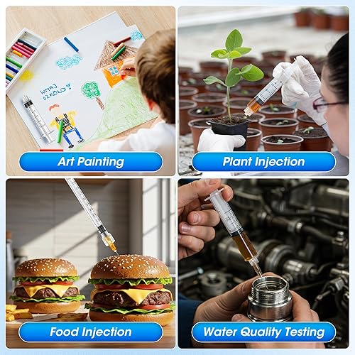 Miniatura 7 de Jeringa Luer Lock de 0.1 fl oz para líquidos, jeringa con tapa, paquete de 30 unidades envueltas individualmente