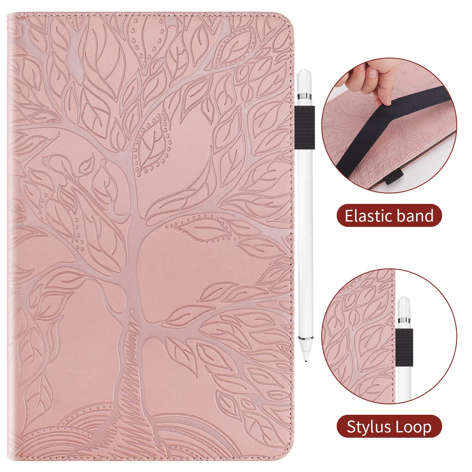 Ochrona tabletu Dla Fire. HD 8 & Ogień HD 8. Plus Tablet10th Generation, 2020 wydanie) Pu Skórzana skrzynka Flip Wallet Ochronna Pokrywa Drzewo Life Tablet Case Case Slot Tablet PC. Okładka dodatek do