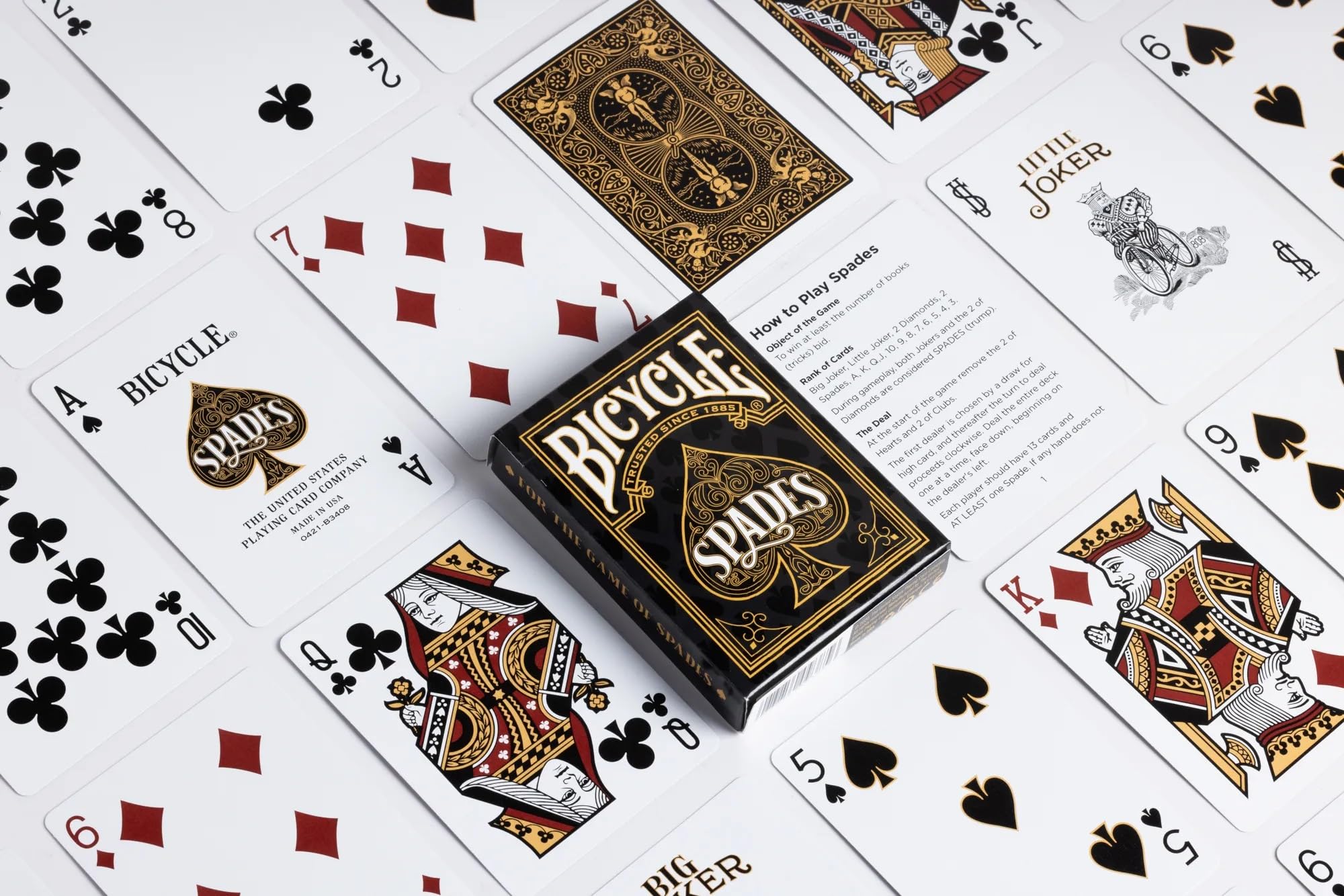 Bicycle Playing Cards 6 Deck Rider Back Black and Gold Spades