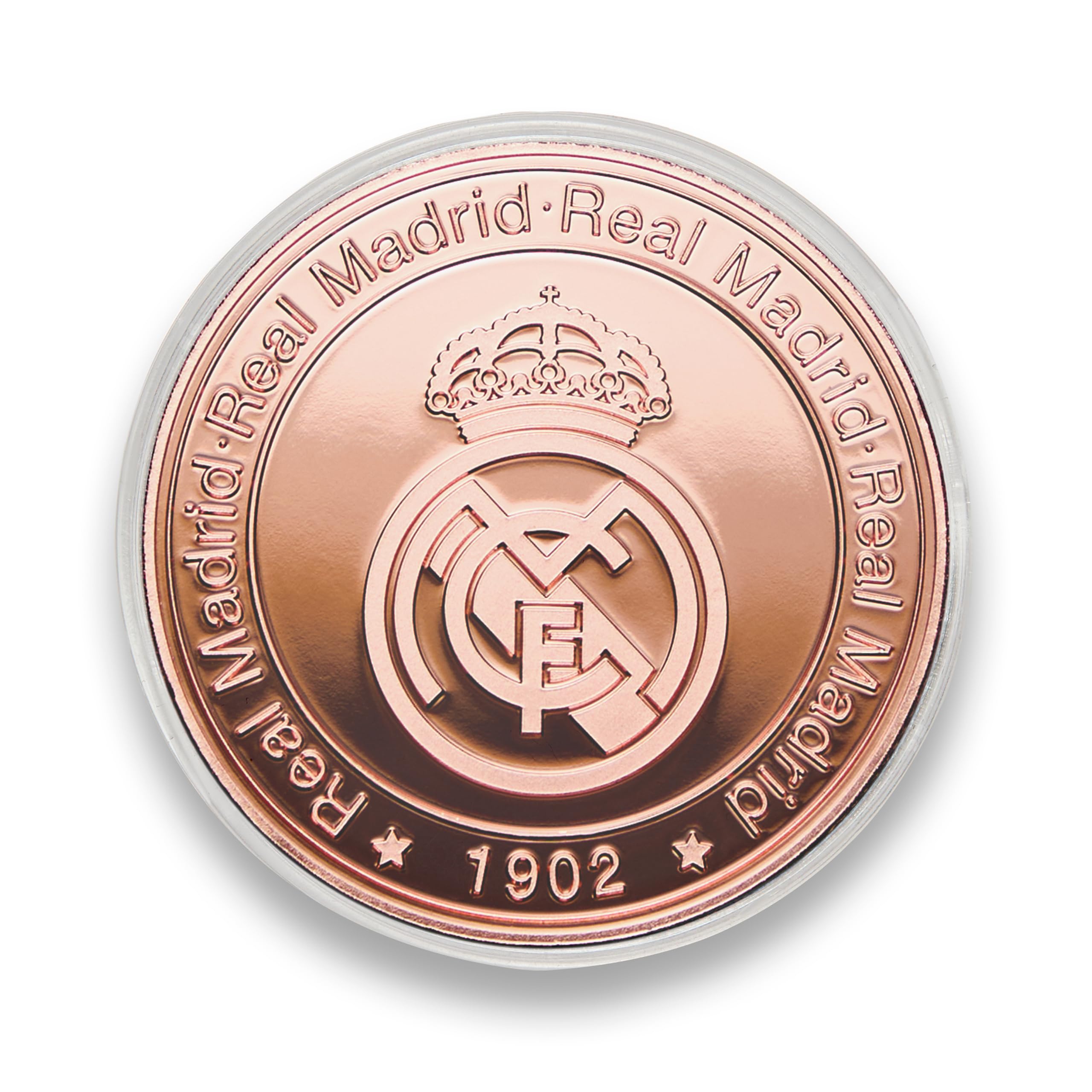 Real Madrid - Moneda edición Especial con Escudo y año de su fundación 1902 - Coleccionable - Cobre - Producto Oficial