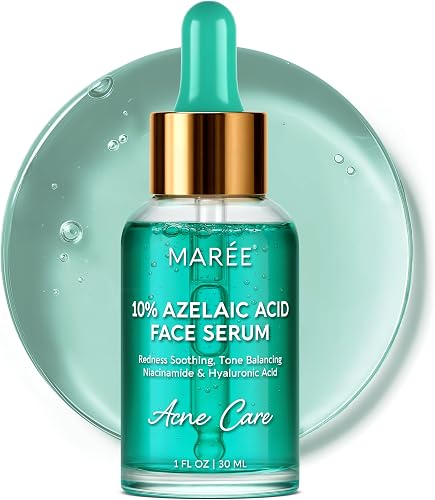 MAREE 10% Azelaic Acid Face Serum - Redness Soothing Hydrating Serum with Niacinamide, Centella Asiatica & Hyaluronic Acid - Relief Serums for Face & Body - Azalecic Acid Skin Facial - Acido Azelaico