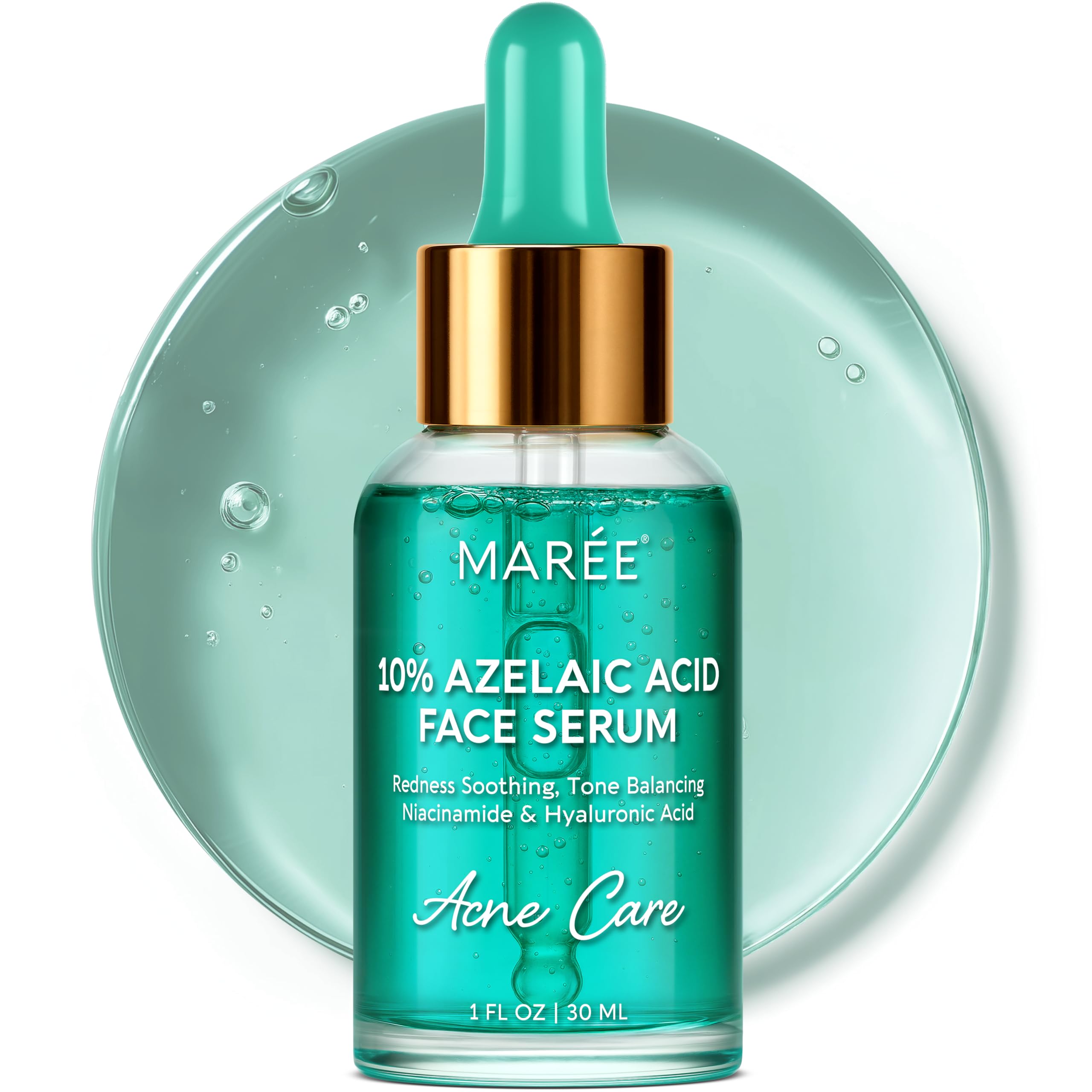 MAREE 10% Azelaic Acid Face Serum - Redness Soothing Hydrating Serum with Niacin