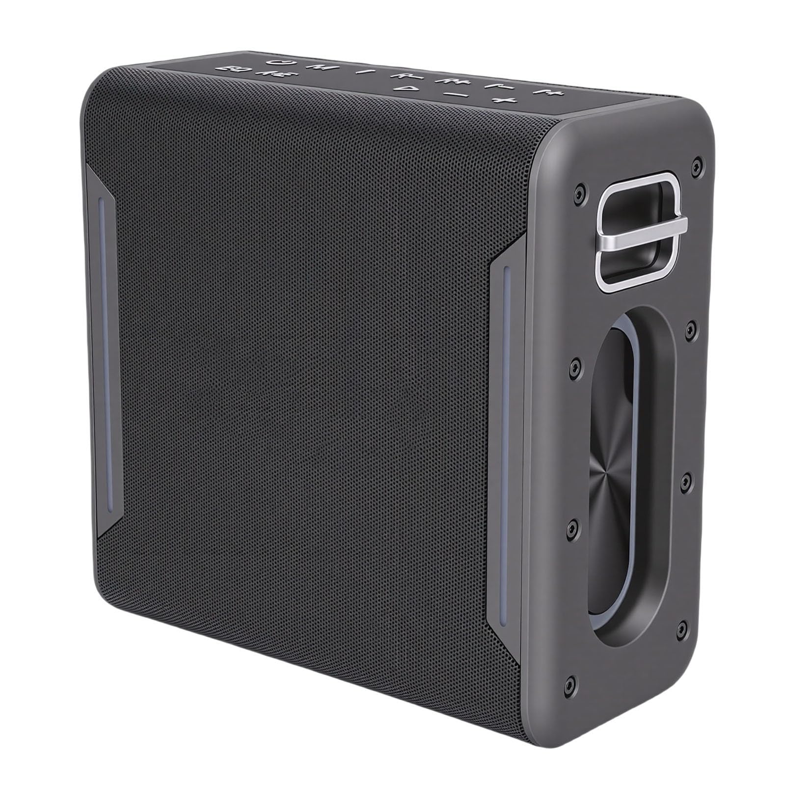 ASHATA Macchina per Karaoke, Altoparlante Bluetooth Portatile con Luci a LED, 2 Microfoni Wireless, Altoparlante per Feste Resistente all'acqua, Ideale per Riunioni Familiari Domestiche