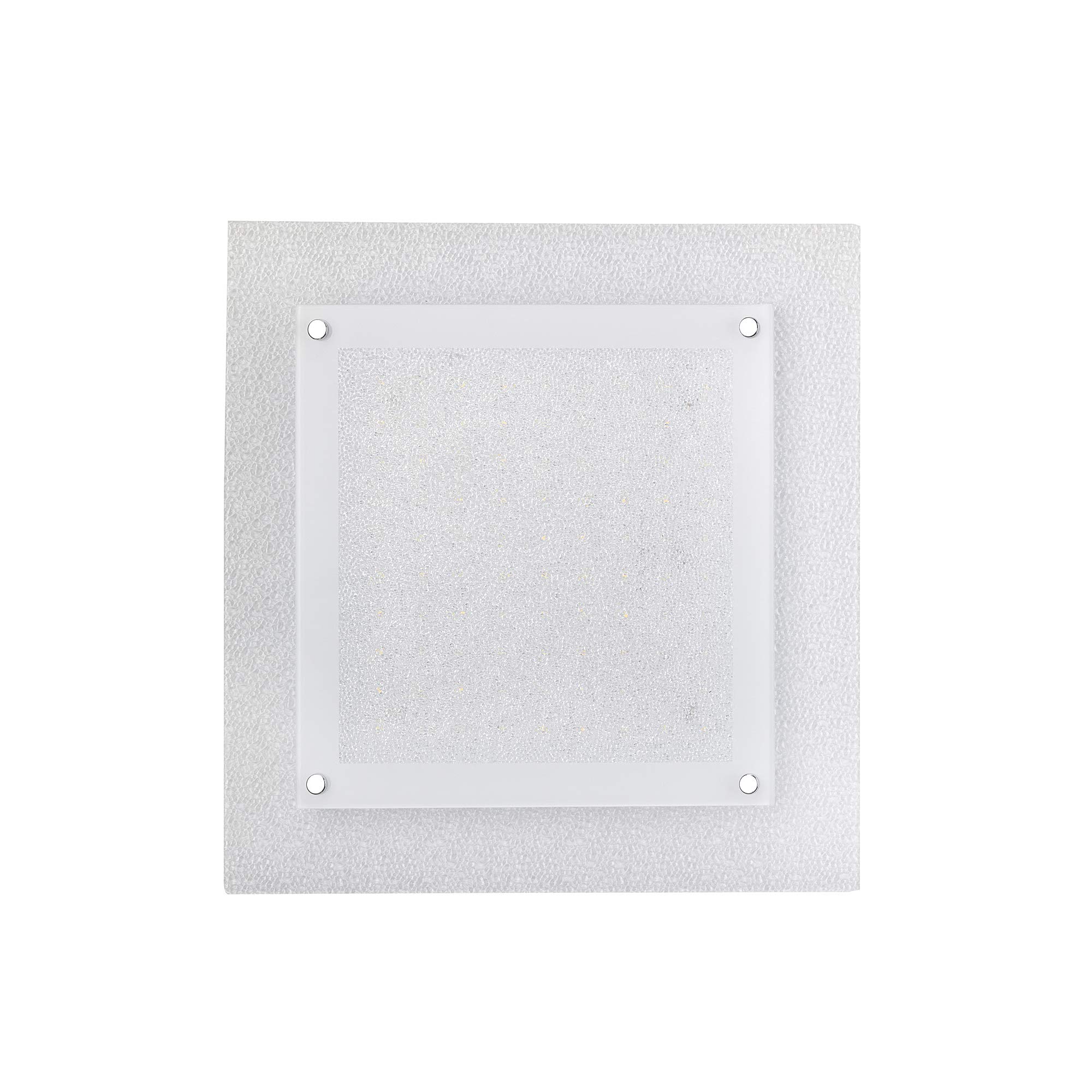 ONLI Nowoczesna lampa sufitowa LED ze zintegrowanym 18 W 4000 K białym szklanym i kryształem 18 W, 34 x 34 cm