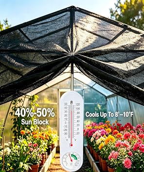 E.share 40%-50% Black Shade Cloth for Garden, 3x10FT Sun Block Mesh Tarp