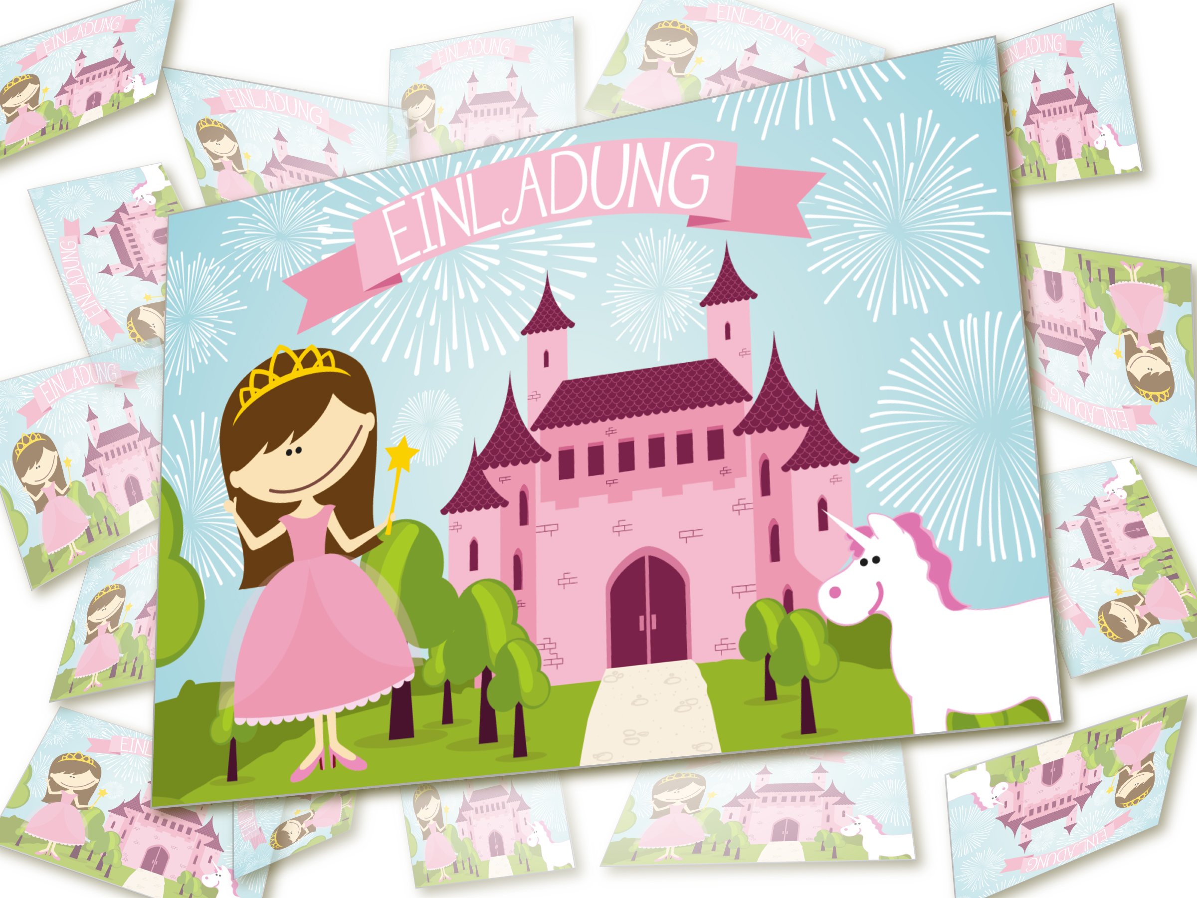 Set 20 Inviti Principessa Con Buste - Per Feste Compleanno, Baby Shower E Matrimoni - Foto 10