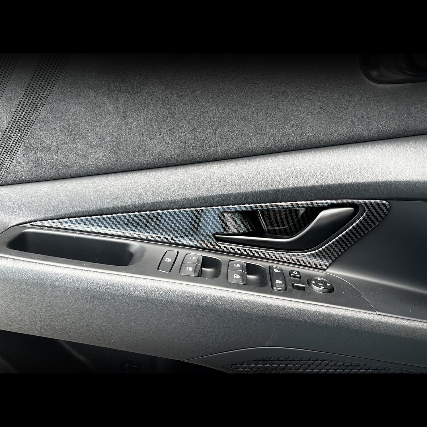 Carbon Fiber Style Interior Door Panel Molding Trim Door Cover Compatible with Hyundai Elantra N 2022-2025 Elantra N Line CN7 2021-2025 Automotive Accessories
