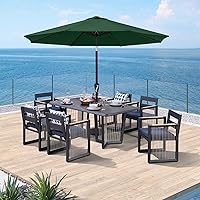 Vista 50 de ABCCANOPY Sombrilla de patio al aire libre de 7.5 pies, sombrilla de mesa con protección UV con manivela para una fácil instalación, adecuada