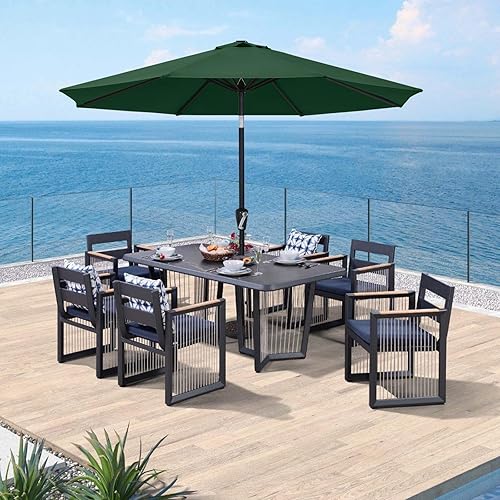 Miniatura 50 de ABCCANOPY Sombrilla de patio al aire libre de 7.5 pies, sombrilla de mesa con protección UV con manivela para una fácil instalación, adecuada