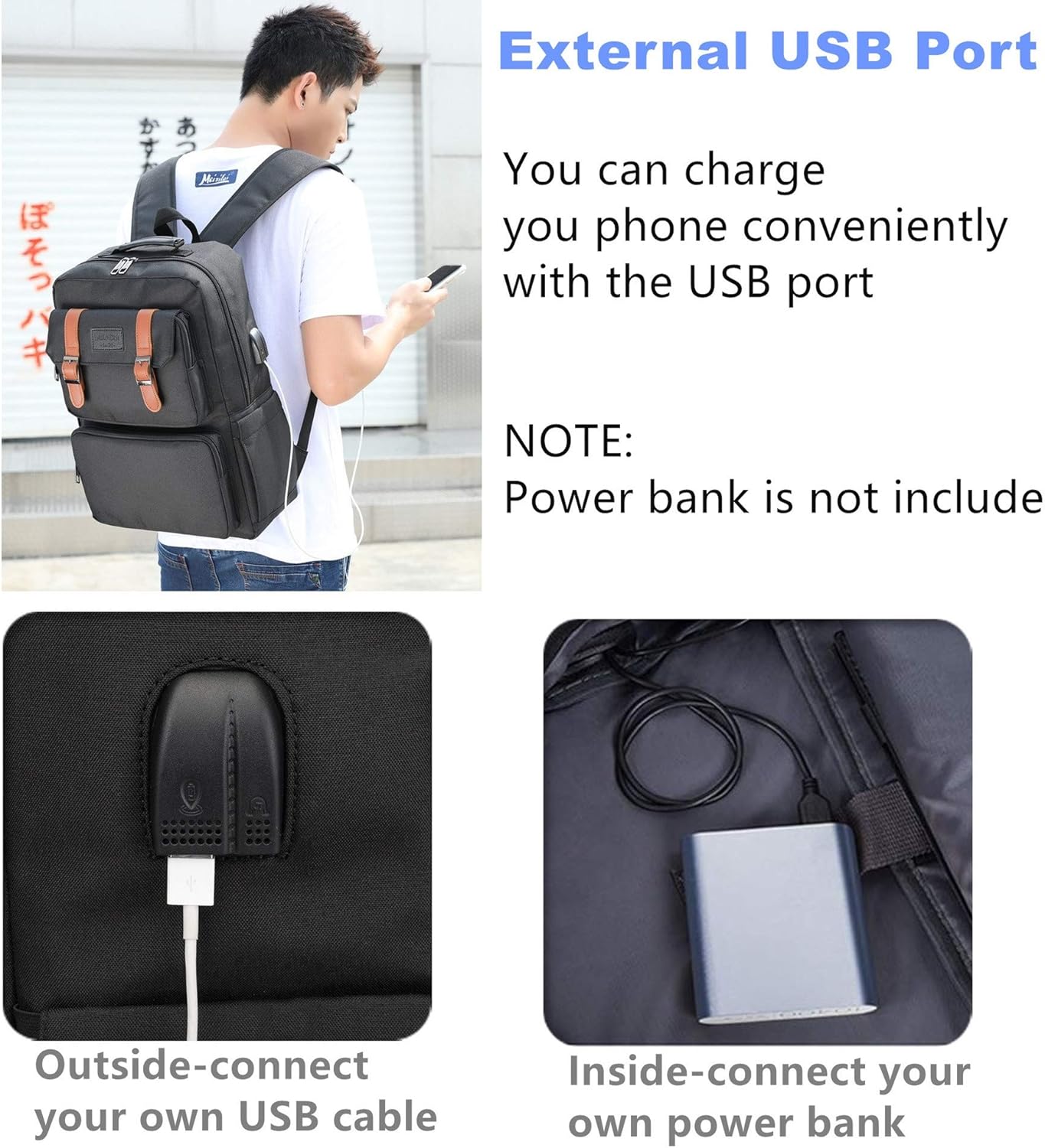 YALUNDISI Laptop Backpack for Women Men Vintage Backpack Bookbags Anti Theft Bookbag 15.6inch - Image 3