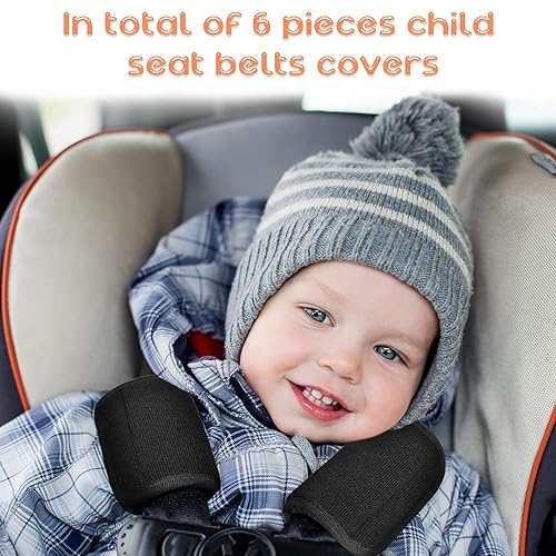 Miniatura 5 de 6 fundas de correa de asiento de coche para bebé, fundas suaves para cinturón de seguridad para niños, correas de asiento de automóvil, almohadillas