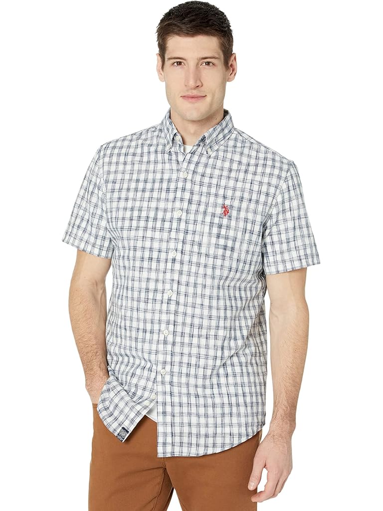 U.S. POLO ASSN. Short Sleeve Classic Fit Ikat Pattern Woven Shirt