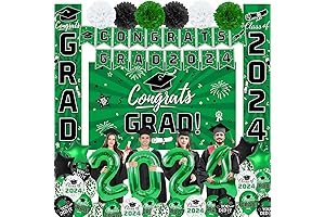 Stunning Green & Black Graduation Decorations for the Class of 2024