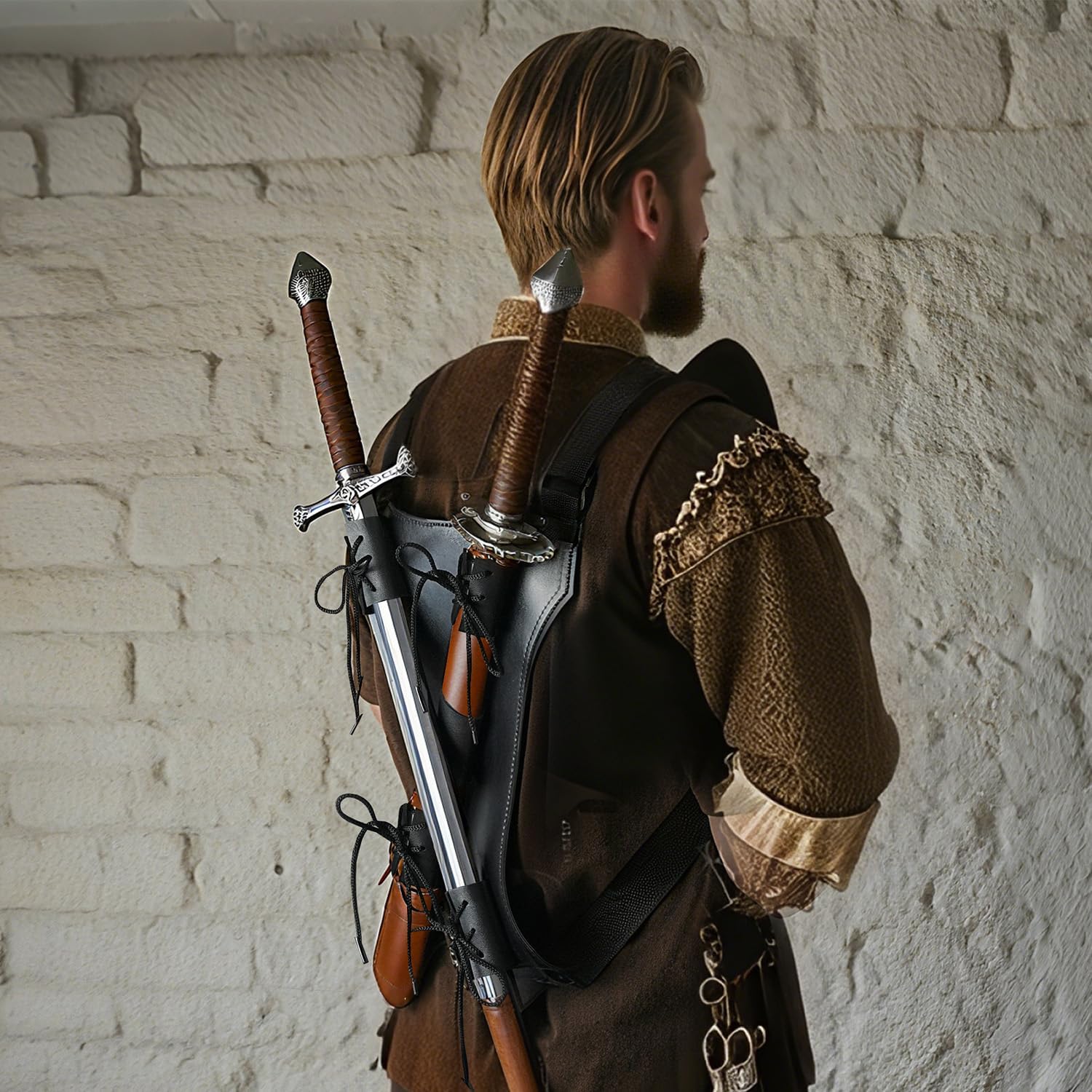 Katana Sword Belt Anime Leather Holder White Cosplay Accessories Adjustable Sheath Scabbard Holster for Demon Slayer - Image 4