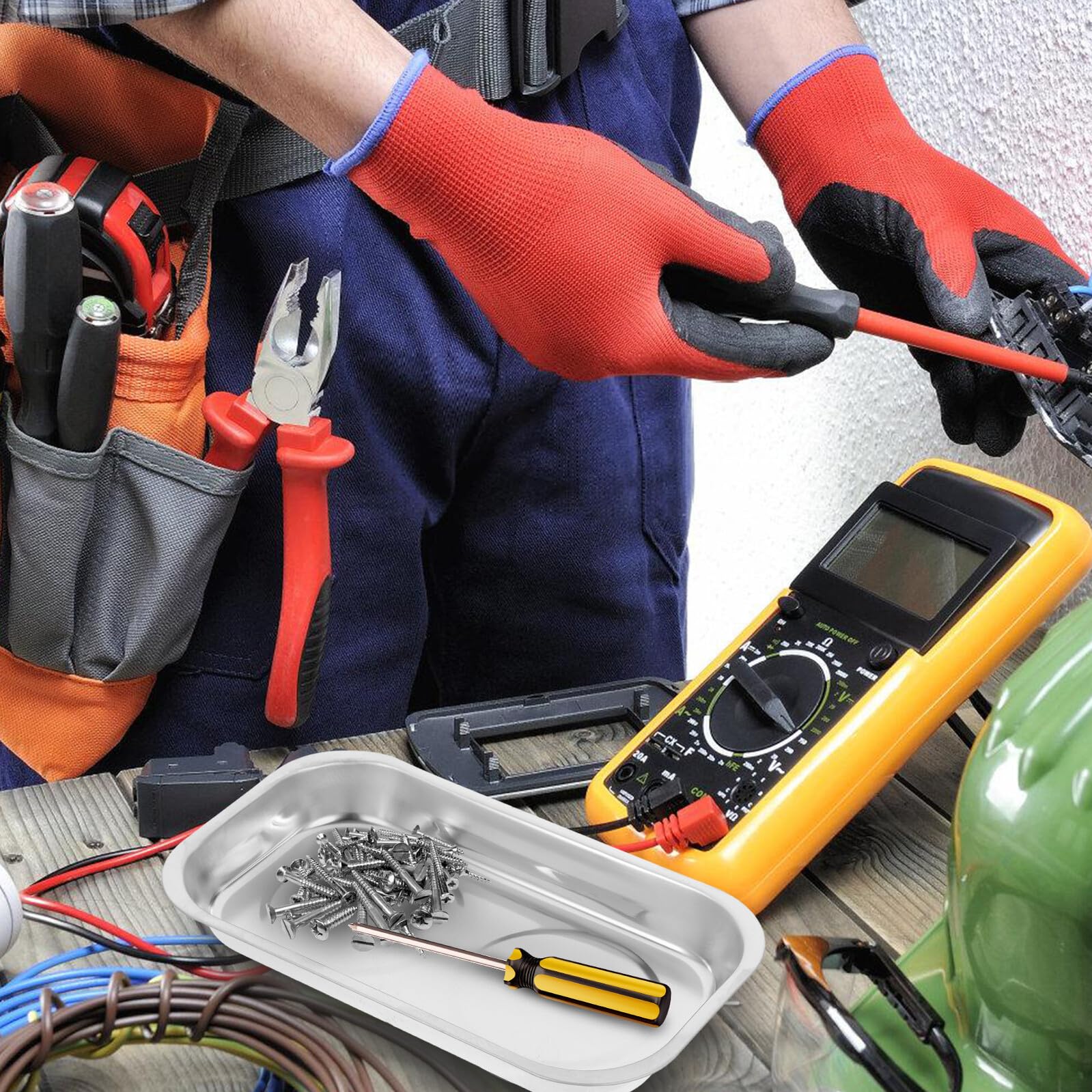 Sosoport Magnetische Teileschale Edelstahl Magnetische Werkzeugablage für Schrauben und Muttern Kompakte Metallschale mit Starker Haftkraft für Werkstatt und Heimwerker