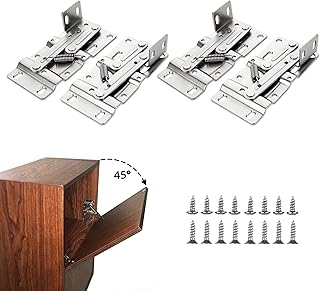 4 Pack Tip-Out Tray Hinges, 45 Degree Metal Soft Close Scissor Hinges, Dumping Tray Hinges Nickel Plated Steel Standard Sink Hinges for Sink Base Sink Front Drawer Cabinet Organizer