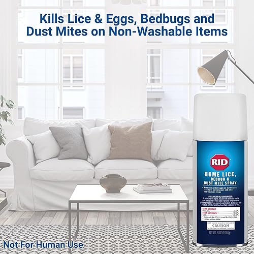 Miniatura 2 de Rid Home Lice Bed Bug Dust Acarros Spray de tratamiento para el hogar con permetrina mata piojos y piojos huevos en colchones, muebles, interiores